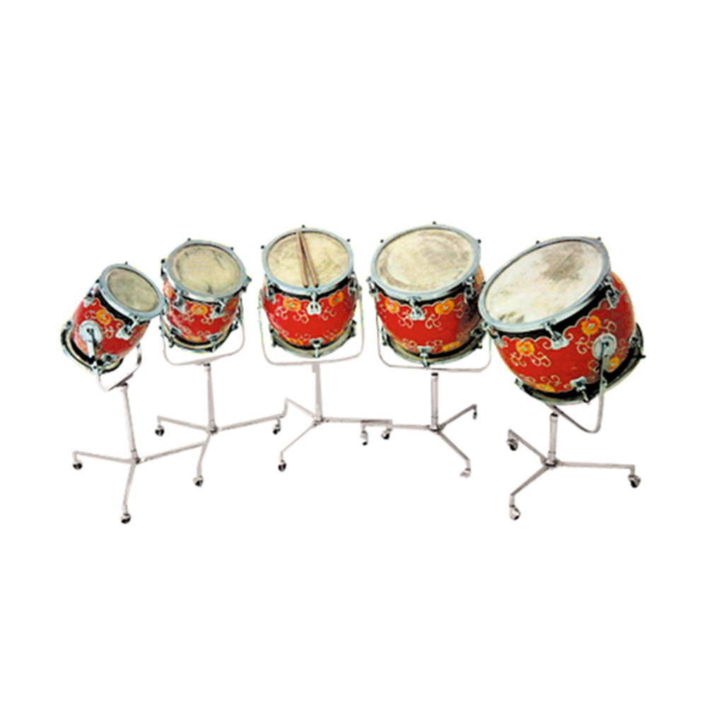 Jeu de 5 tambours chinois avec cercle de tension
